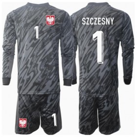 Polen Wojciech Szczesny #1 Målvakt Borta Kläder Barn EM 2024 Långärmad (+ Korta byxor)